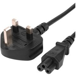 JEDEL - Jedel UK Power Lead, Cloverleaf, Moulded Plug, 1.8 Metres