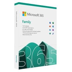 MICROSOFT - Microsoft Office 365 Family, 6 Users - 5 Devices Each (PC, Mac, iOS & Android), 1 Year Subscription