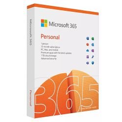 MICROSOFT - Microsoft Office 365 Personal, 1 User, Up to 5 Devices, 1 Year Subscription, 32 & 64 bit, Medialess