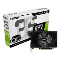 PALIT - Palit RTX3050 StormX OC, PCIe4, 6GB DDR6, DVI, HDMI, DP, 1492MHz Clock, Overclocked, Compact Design