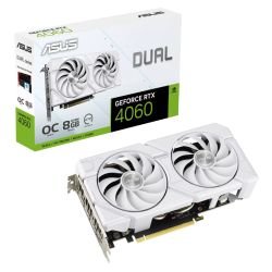 ASUS - Asus DUAL RTX4060 EVO White OC, 8GB DDR6, HDMI, 3 DP, 2535MHz Clock, Overclocked