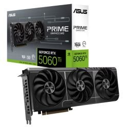ASUS - Asus PRIME RTX5060 Ti, PCIe5, 16GB DDR7, HDMI, 3 DP, 2602MHz Clock, Compact SFF-Ready