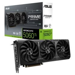 ASUS - Asus PRIME RTX5060 Ti, PCIe5, 8GB DDR7, HDMI, 3 DP, 2602MHz Clock, Compact SFF-Ready