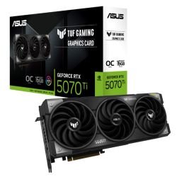 ASUS - Asus TUF GAMING RTX5070 Ti OC, PCIe5, 16GB DDR7, 2 HDMI, 3 DP, 2610MHz Clock, RGB Lighting, Overclocked
