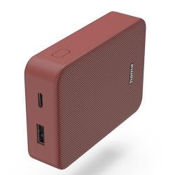 HAMA - Hama Colour 10 Red 10000mAh Fast Charge Powerbank, USB-A & USB-C, LED Capacity Indicator