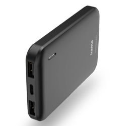 HAMA - Hama Pocket 5 5000mAh Fast Charge Powerbank, 2x USB-A, LED Capacity Indicator, Grey
