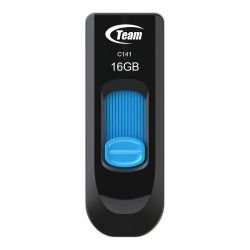 TEAM - Team 16GB C141 Blue USB 2.0 Memory Pen, Retractable Design, Ultra-thin 9.5mm