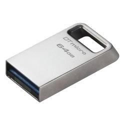 KINGSTON - Kingston 64GB DataTraveler Micro Ultra-Small USB 3.2 Gen1 Memory Pen, Capless, Metal Casing, 200MB/s