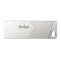 NETAC - Netac 64GB UM1 USB 3.2 Memory Pen, Zinc Alloy Casing, Key Ring, Pearl Nickel Colour