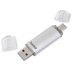 HAMA - Hama C-Laeta 16GB USB-A & USB-C Memory Pen, Metal Casing, OTG, 40MB/s, Silver