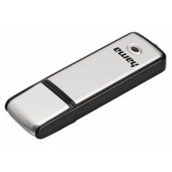 HAMA - Hama Fancy 16GB USB 2.0 Memory Pen, Brushed Aluminium, Cap, Keyring, Black/Silver