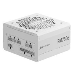 CORSAIR - Corsair 750W RMe Series RM750e PSU, Fully Modular, Low-Noise, Cybenetics Gold, Zero RPM Mode, ATX 3.1, PCIe 5.1, White