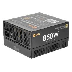 VIDA - Vida 850W Heracles Black ATX 3.1 Gaming PSU, 80+ Gold, Fully Modular, 14cm Ultra-Quiet FDM Fan, Flat Black Cables, PCIe 5.1, Power Lead Not Included