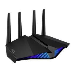 ASUS - Asus (RT-AX82U) AX5400 (574+4804Mbps) Wireless Dual Band RGB Wi-Fi 6 Router, Mobile Game Mode, 802.11ax, AiMesh, Lifetime Free Internet Security