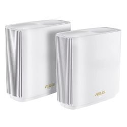 ASUS - Asus (ZenWiFi XT9) AX7800 Tri-Band Wi-Fi 6 Mesh System, 2 Pack, 160MHz Bandwidth, 2.5G WAN, USB, Parental Controls, White