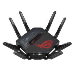 ASUS - Asus (ROG Rapture GT-BE98) BE25000 Quad-Band Wi-Fi 7 Gaming Router, 2x 10G Ports, 2.5G WAN, Game Acceleration, AiMesh, RGB Lighting