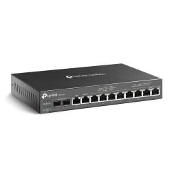 TP-LINK - TP-LINK (ER7212PC) Omada 3-in-1 Gigabit VPN Router - Router + PoE Switch + Omada Controller, 12 Ports, Up to 4x WAN