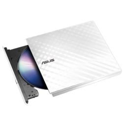 ASUS - Asus (SDRW-08D2S-U LITE) External Slimline DVD Re-Writer, USB, 8x, White, Cyberlink Power2Go  8