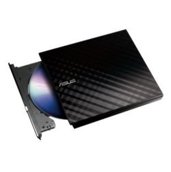 ASUS - Asus (SDRW-08D2S-U LITE) External Slimline DVD Re-Writer, USB, 8x, Black, Cyberlink Power2Go 8