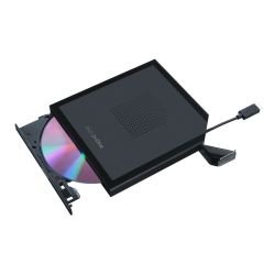 ASUS – Asus (ZenDrive V1M) External Slimline DVD Re-Writer w/ Built-in Cable, USB-C, 8x, Encryption, M-Disc Support, Nero BackItUp, Black