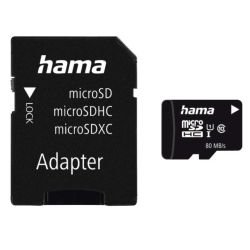 HAMA – Hama 32GB MicroSDHC Card with SD Adapter, Class 10 UHS-I, Up to 80MB/s HAMA – Hama 32GB MicroSDHC Card with SD Adapter, Class 10 UHS-I, Up to 80MB/s