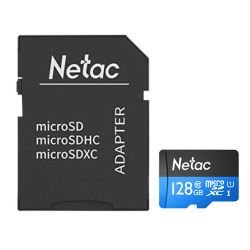NETAC – Netac P500 128GB MicroSDXC Card with SD Adapter, UHS-I Class 10, U1, 90MB/s NETAC – Netac P500 128GB MicroSDXC Card with SD Adapter, UHS-I Class 10, U1, 90MB/s