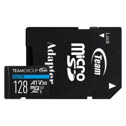 TEAM - Team 128GB Elite A1 Micro SDXC Card with SD Adapter, UHS-I Class 3, U3, A1 App Performance, 100MB/s