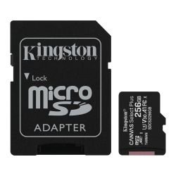 KINGSTON - Kingston 256GB Canvas Select Plus Micro SDXC Card with SD Adapter, UHS-I Class 10, U3, A1 App Performance, 100MB/s