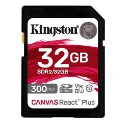 KINGSTON – Kingston 32GB Canvas React Plus SDXC Card, UHS-II Class 10, U3, For 8K/3D/VR Videos/Photos, R/W 300/260MB/s KINGSTON – Kingston 32GB Canvas React Plus SDXC Card, UHS-II Class 10, U3, For 8K/3D/VR Videos/Photos, R/W 300/260MB/s