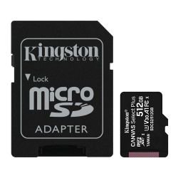 KINGSTON - Kingston 512GB Canvas Select Plus Micro SDXC Card with SD Adapter, UHS-I Class 10, U3, A1 App Performance, 100MB/s