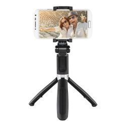 HAMA - Hama (Funstand 57) Compact Selfie Stick/Tripod, Bluetooth Remote Shutter, 57cm Max Length, Phone Clamp