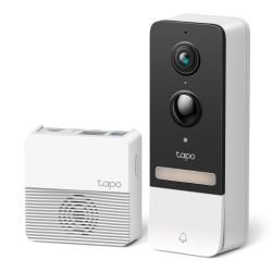 TP-LINK - TP-LINK (TAPO D230S1) Smart Battery 2K 5MP Video Doorbell Kit w/ Hub, Night Vision, Ultra-Wide FOV, AI Detection & Notification, Anti-theft