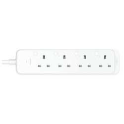 TP-LINK - TP-LINK (TAPO P304M) Smart Wi-Fi Power Strip, 4 Outlets, App/Voice Control, Surge Protection, Energy Monitoring, Matter Certified