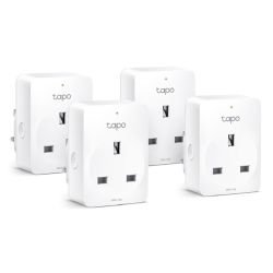 TP-LINK - TP-LINK (TAPO P110 4-Pack) Mini Smart Wi-Fi Socket, Remote Access, Scheduling, Away Mode, Voice Control, Energy Monitoring