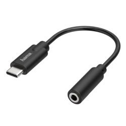 HAMA - Hama USB Type-C Male to 3.5mm Jack Female Adapter, Black