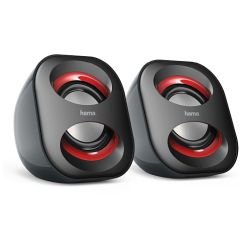 HAMA - Hama Sonic Mobil 183 2.0 Notebook Speakers, 3.5 mm Jack, USB-A for Power, Inline Volume Controls