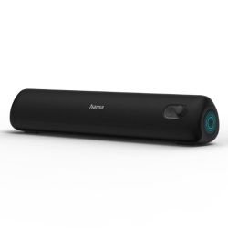 HAMA - Hama PipeRoll 3.0 Bluetooth/3.5mm Jack 20W Portable Loudspeaker, Microphone, 2000mAh Battery, IPX5 Waterproof, Equaliser, Stand, Black