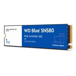 WD - WD 1TB Blue SN580 M.2 NVMe Gen4 SSD, M.2 2280, PCIe4, TLC NAND, R/W 4150/4150 MB/s, 600K/750K IOPS