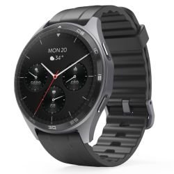 HAMA - Hama 7010 Fitness Tracker Smart Watch, 1.43" AMOLED Touch Screen, Waterproof, Built-In GPS, Hands-Free Calling, Black/Anthracite
