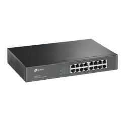 TP-LINK - TP-LINK (TL-SF1016DS) 16-Port 10/100Mbps Unmanaged Desktop/Rackmount Switch, 13-inch Steel Case