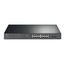 TP-LINK - TP-LINK (TL-SG1218MPE) 16-Port Gigabit PoE+ Easy Smart Switch, 2 SFP Ports, Rackmountable