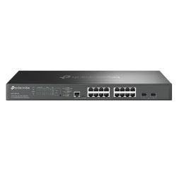 TP-LINK - TP-LINK (SG3218XP-M2) Omada 16-Port 2.5G and 2-Port 10GE SFP+ L2+ Managed Switch with 8-Port PoE+, Rackmountable