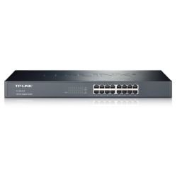 TP-LINK - TP-LINK (TL-SG1016) 16-Port Gigabit Unmanaged Rackmount Switch, Steel Case