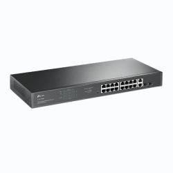 TP-LINK - TP-LINK (TL-SG1218MP) 18-Port Gigabit Unmanaged PoE+ Rackmount Switch, 16-Port PoE+, 2 SFP Ports