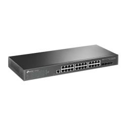 TP-LINK - TP-LINK (SG3428X) JetStream 24-Port Gigabit L2+ Managed Switch with 4 10GE SFP+ Slots, L2+/L3, Fanless, Rackmountable