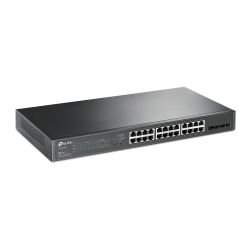 TP-LINK - TP-LINK (SG2428P) JetStream 28-Port Gigabit Smart Switch with 24-Port PoE+, 4 GB SFP Slots, Rackmountable