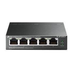 TP-LINK - TP-LINK (TL-SF1005LP) 5-Port 10/100 Unmanaged Desktop Switch, 4-Port PoE, Intelligent Power, Steel Case