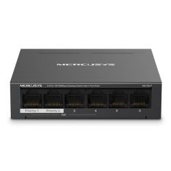 MERCUSYS - Mercusys (MS106LP) 6-Port 10/100Mbps Desktop Switch with 4-Port PoE+, Metal Case
