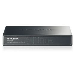 TP-LINK - TP-LINK (TL-SG1008P) 8-Port Gigabit Unmanaged Desktop Switch, 4-Port PoE, Steel Case
