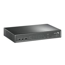 TP-LINK - TP-LINK (TL-SF1009P) 9-Port 10/100 Unmanaged Desktop Switch, 8 Port PoE+, Steel Case